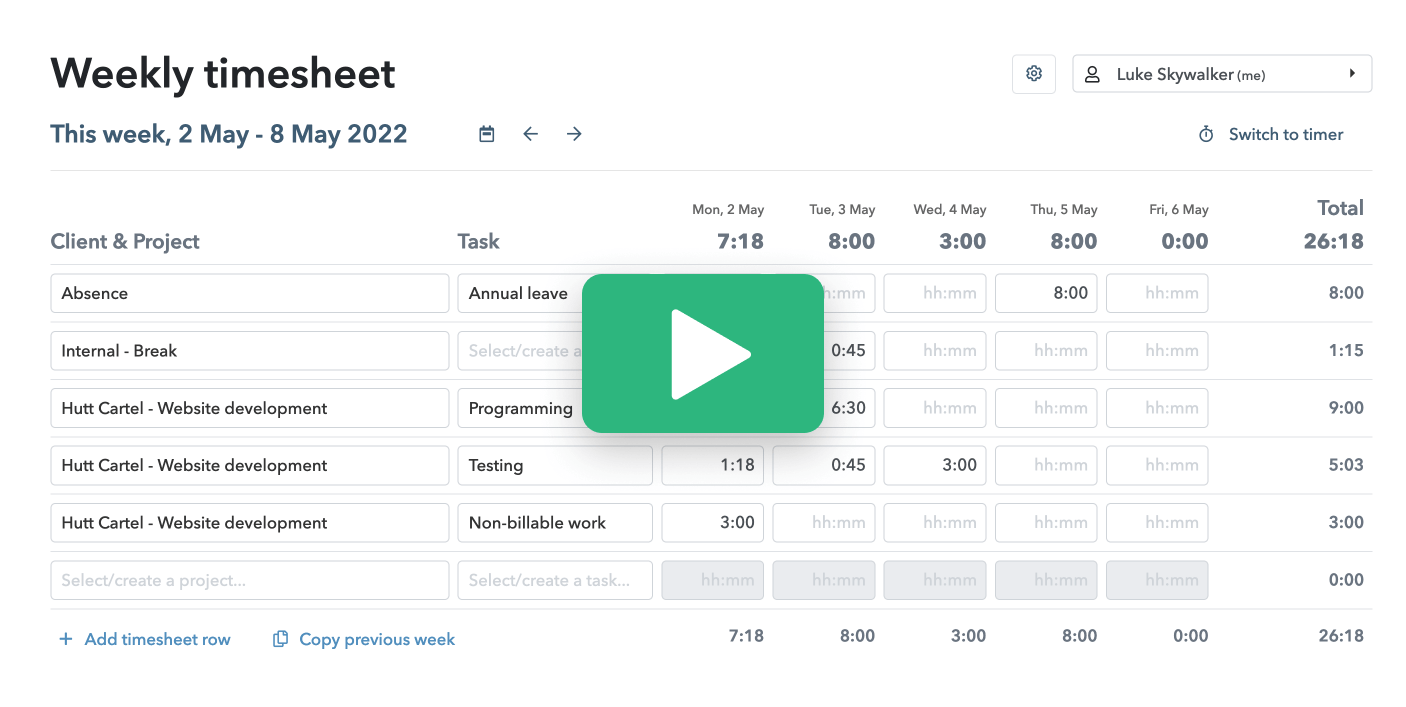 Free time tracking for your projects and tasks my hours